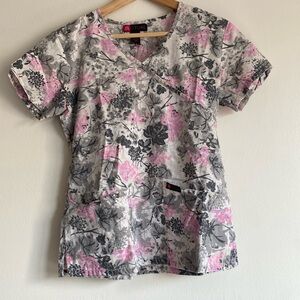Floral scrub top
